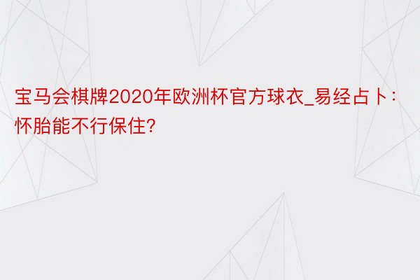 宝马会棋牌2020年欧洲杯官方球衣_易经占卜：怀胎能不行保住？